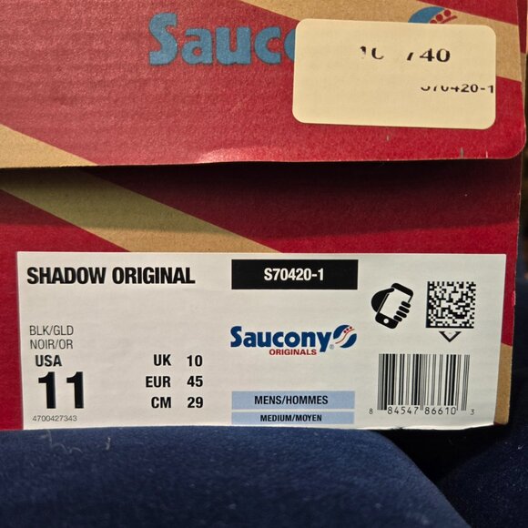 Saucony Shadow Original Black / Gold Men's Size 11 US - Picture 4 of 4